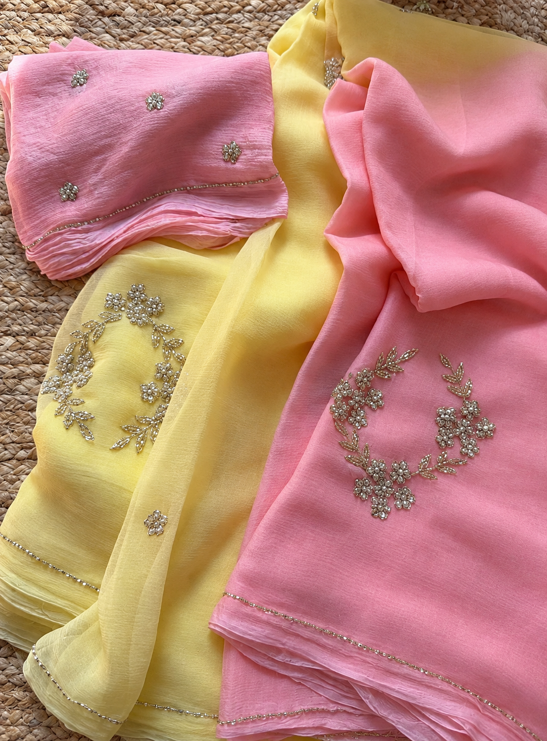 Pure Jaipuri Chiffon Saree
