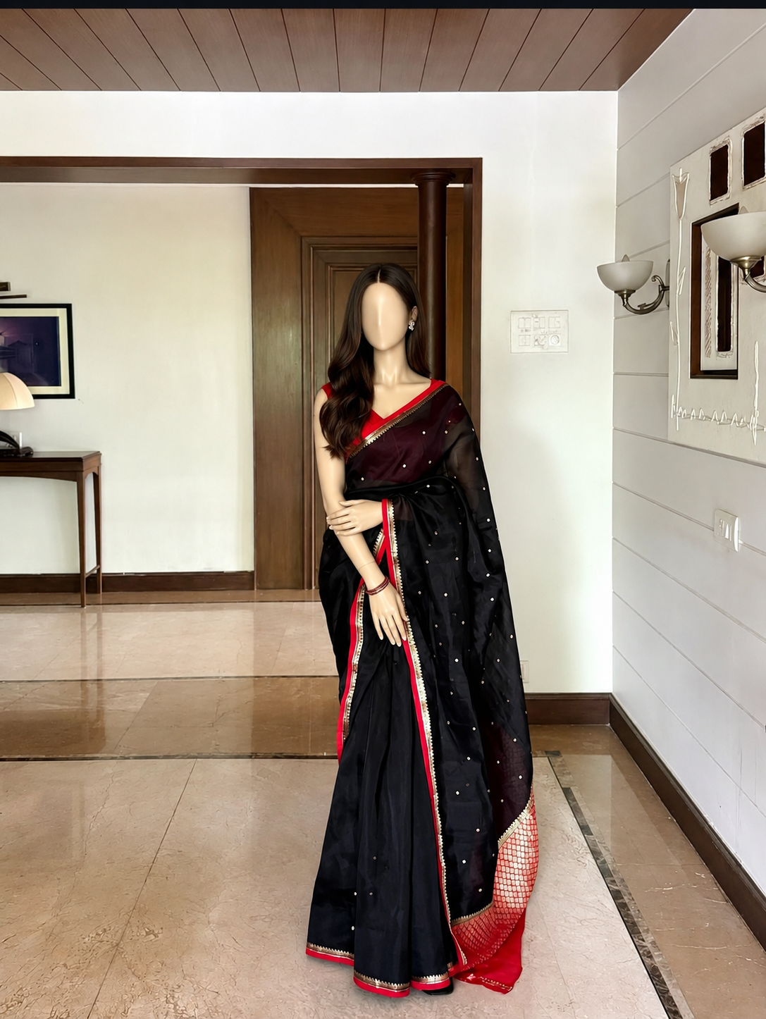 Pure Handloom banarasi  kora Silk Saree With Blouse