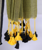 Greencolor Khaddi Cotton Saree With Blouse