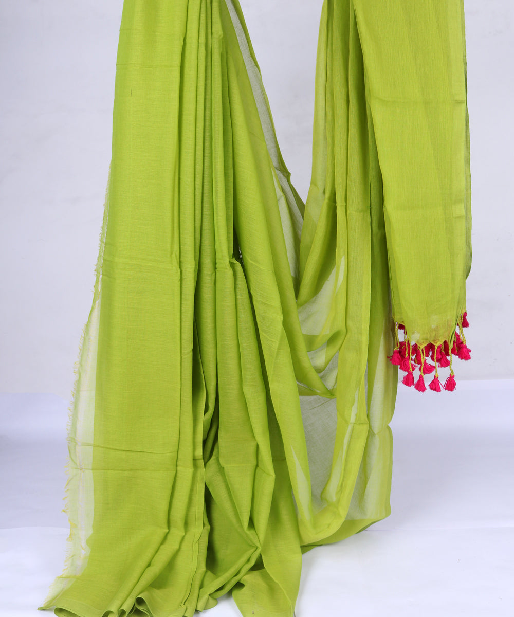 Light GreencolorKhaddi Cotton Saree With Blouse