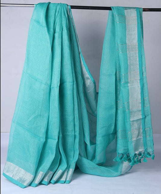 Pure linen Saree With Blouse