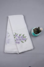 White  Color Kota cotton embroidery work Saree