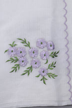 White  Color Kota cotton embroidery work Saree