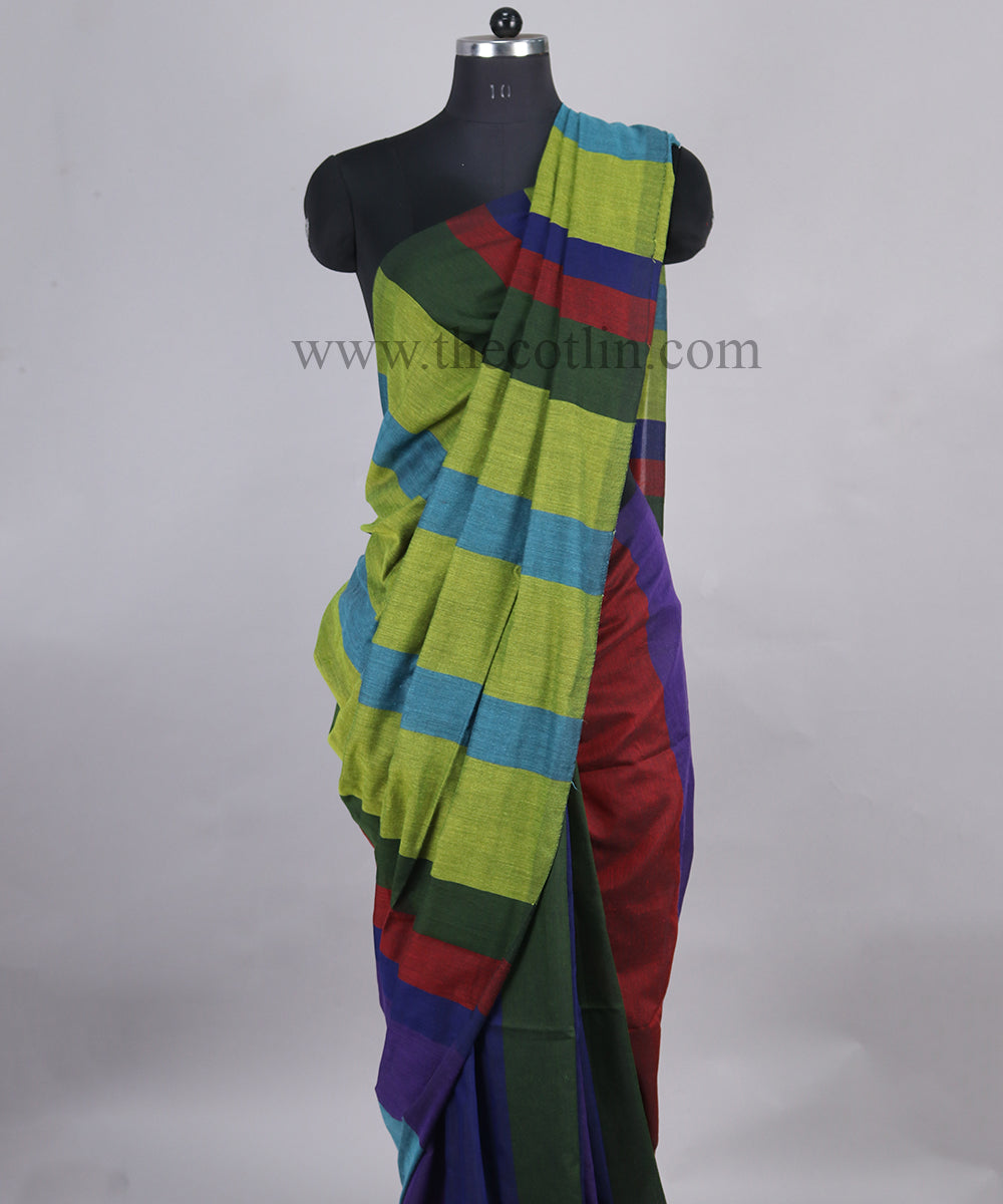 Multicolor khaddi Cotton Saree