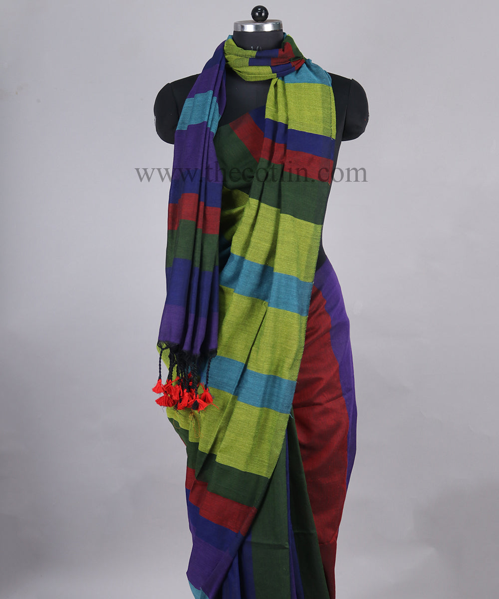 Multicolor khaddi Cotton Saree