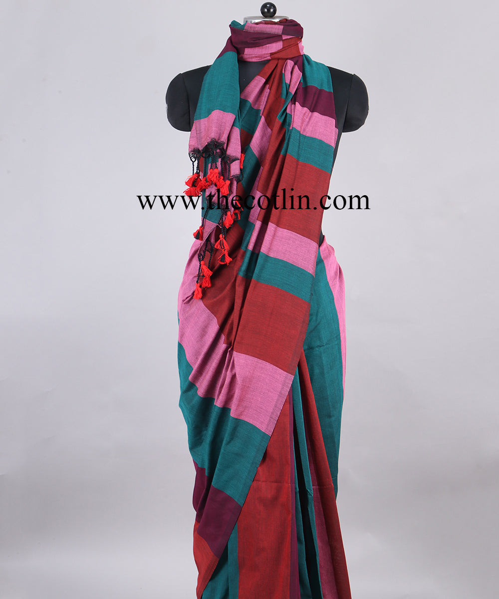Multicolor khaddi Cotton Saree