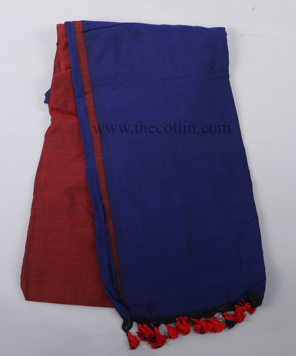 Red color khaddi Cotton Saree