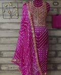 Bandhej Gota patti work Unstitched Suit