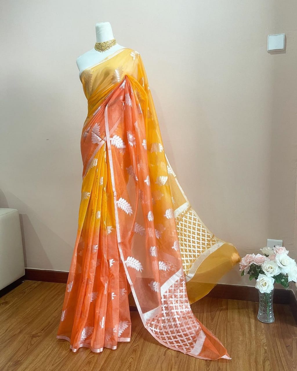 Banarasi Semi  kora silk saree