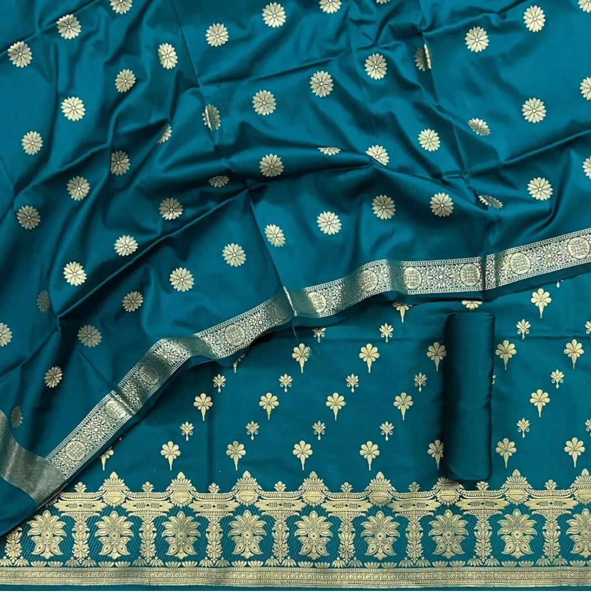 Banarasi silk Unstitched Suit