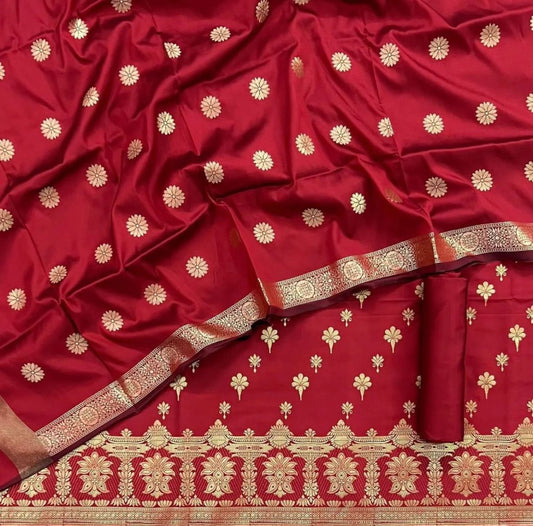 Banarasi silk Unstitched Suit