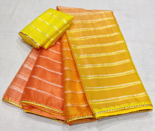Organza Fabric Sequence work Saree with Running blouse