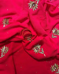 Pure Diamond Chiffon Heavy Work With Running Blouse.