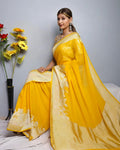 Banarasi Ganga Ghat Semi Georgette Soft Silk Saree