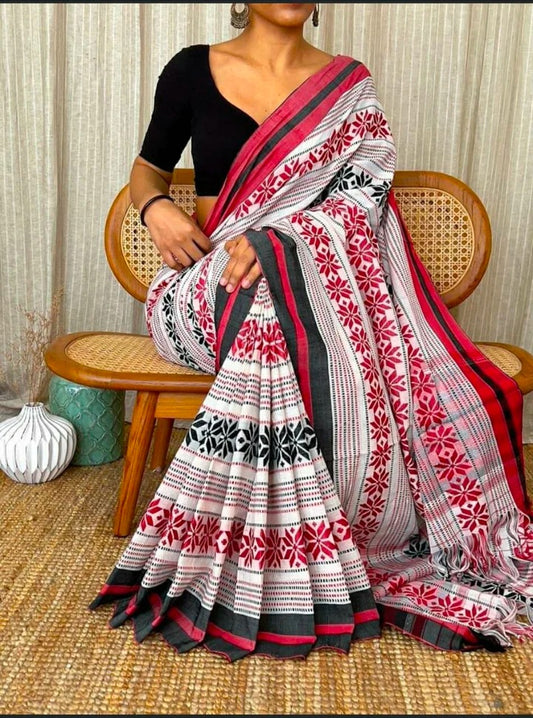 Bengal Khaddi Cotton Saree