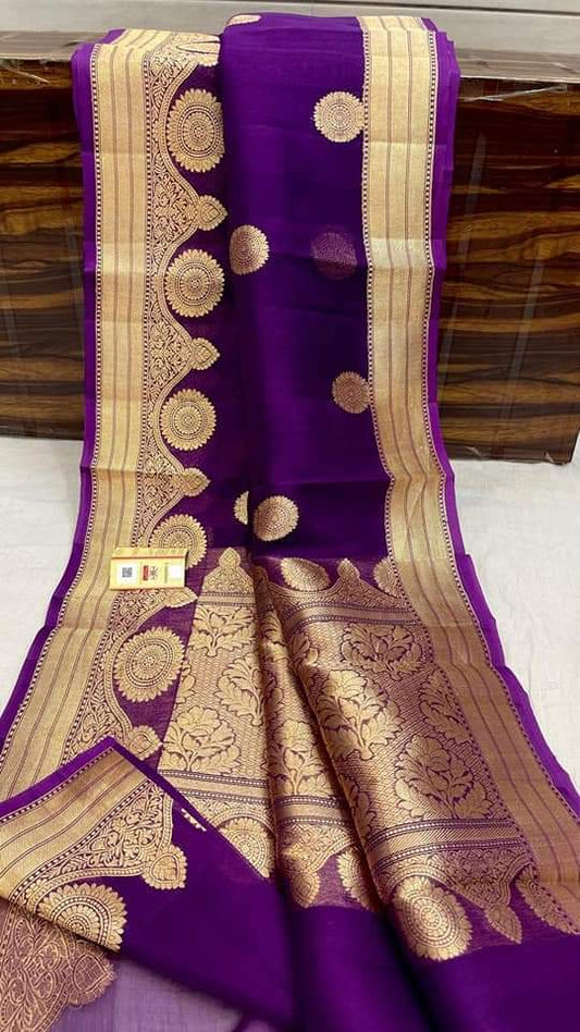 Banarasi Semi  kora silk saree