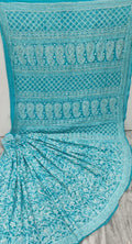 Pure Georgette Chikankari Hand-work Saree With Running Blouse