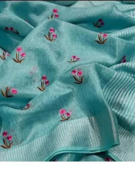 Pure Tissue Linen Saree With Handloom Perfection