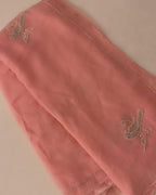 Beautiful Pure Jaipuri Chiffon 13 big Bird motif work Saree with blouse