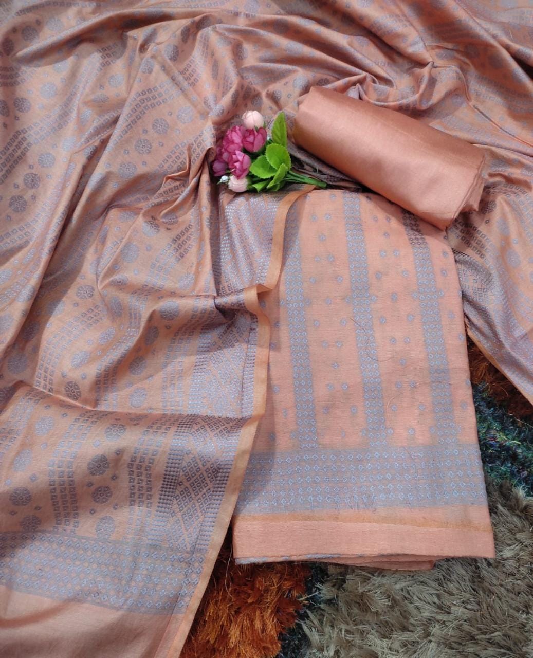 Banarasi Malabari Silk Unstitched Suit