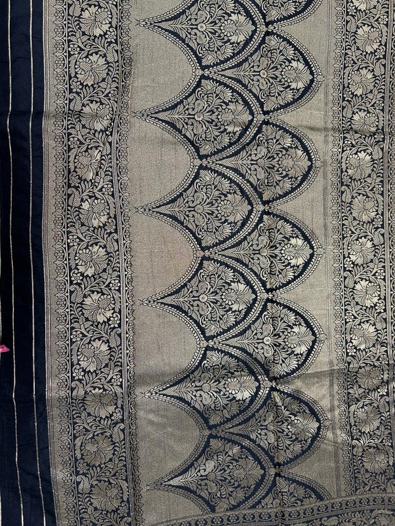 White color Banarasi Handloom Silk Multi Meena Zari Work Saree