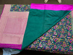 green color Banarasi Handloom Silk Multi Meena Zari Work Saree