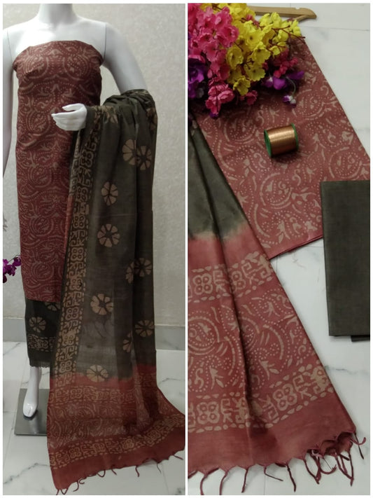 Khaddi Cotton Batik Print Unstitched suit