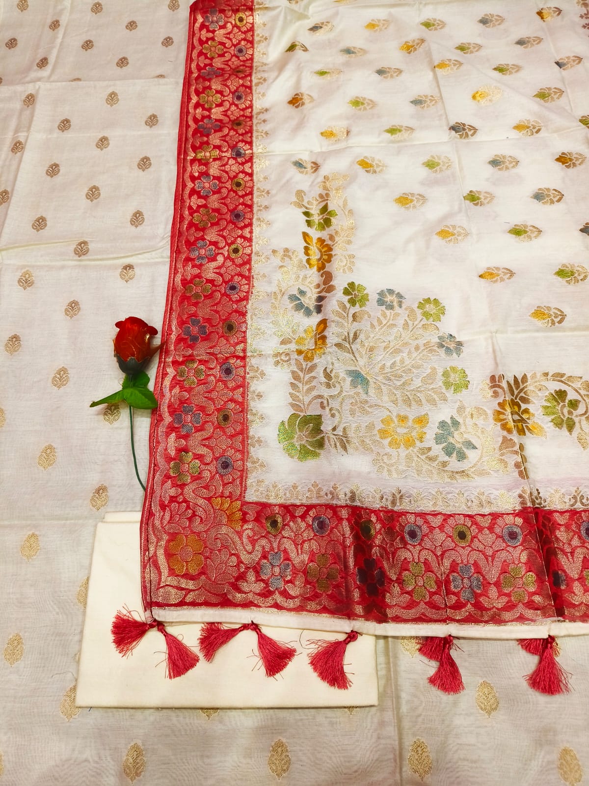 Banarasi Silk Unstitched Suit