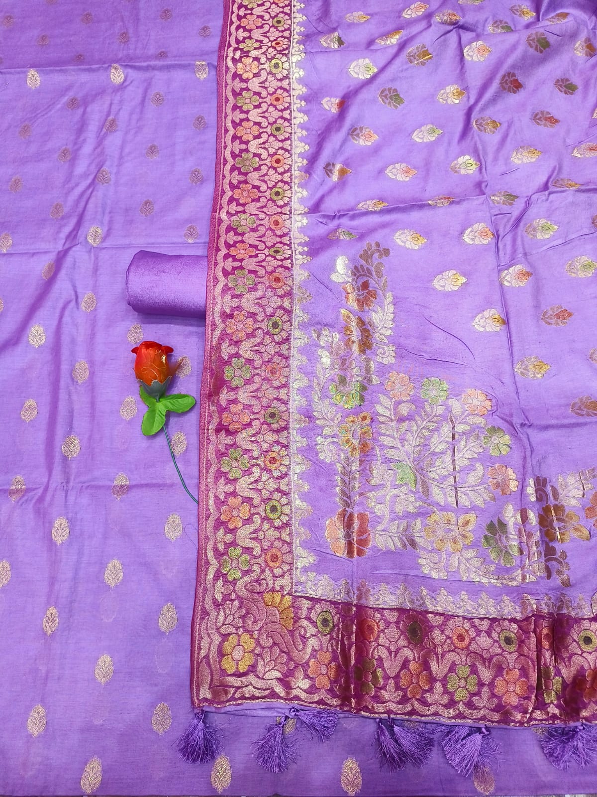 Banarasi Silk Unstitched Suit