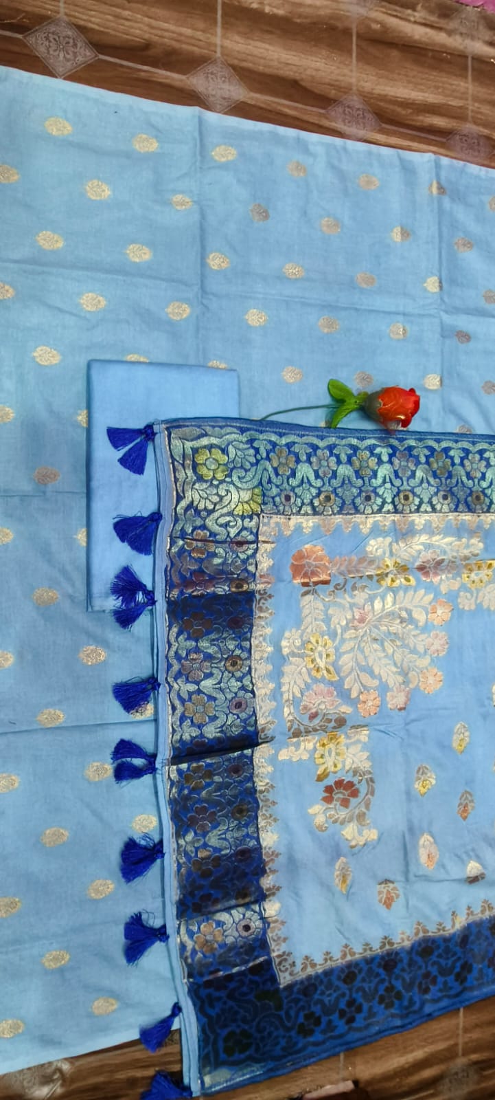 Banarasi Silk Unstitched Suit