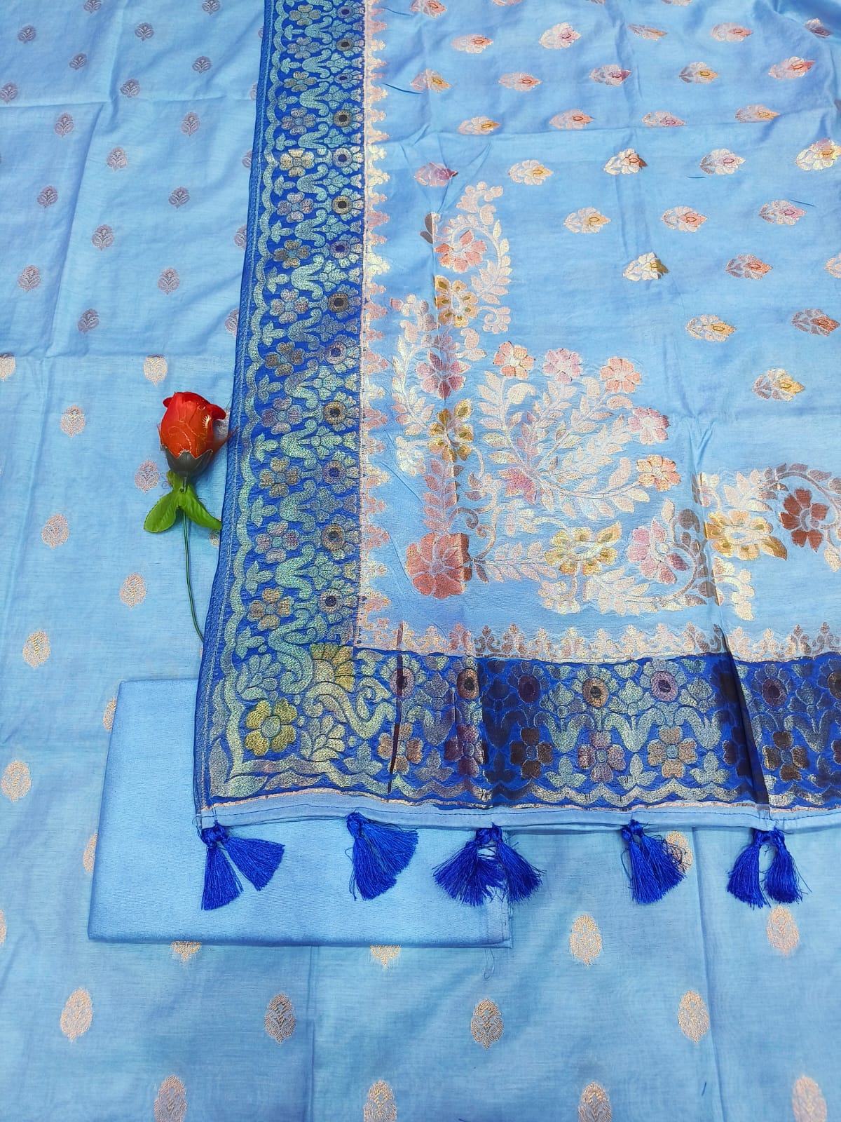 Banarasi Silk Unstitched Suit