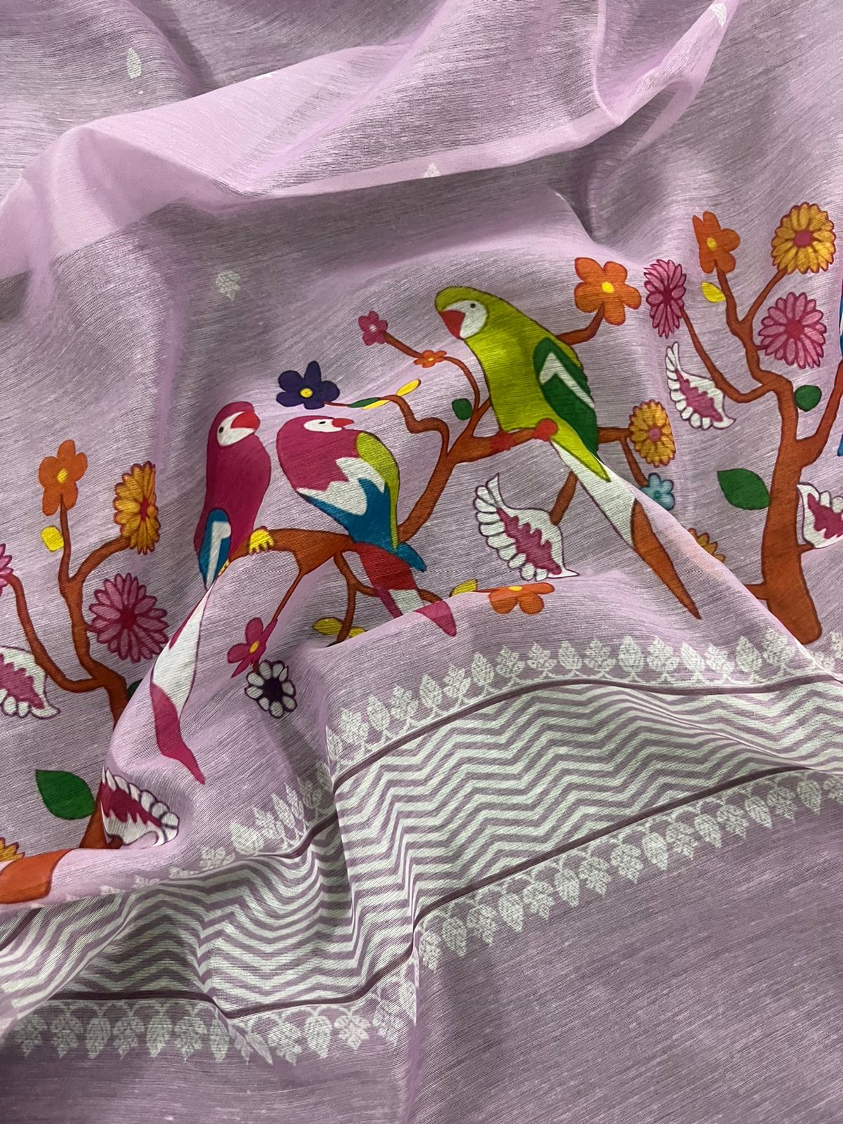 Pure Banarasi Chanderi Silk Pichwai Work Dupatta