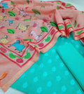 Pure Banarasi Chanderi Silk Pichwai Work Dupatta