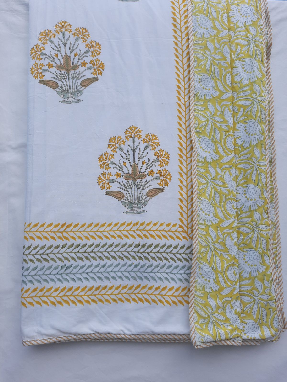 Hand Block Double Sided Print AC Quilt | DOUBLE BED |