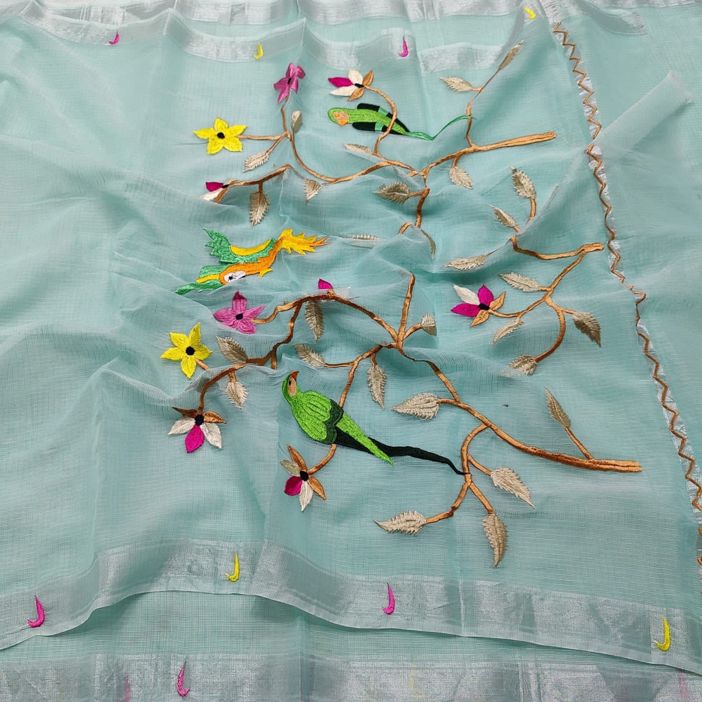 Pure Kota cotton embroidery work Saree