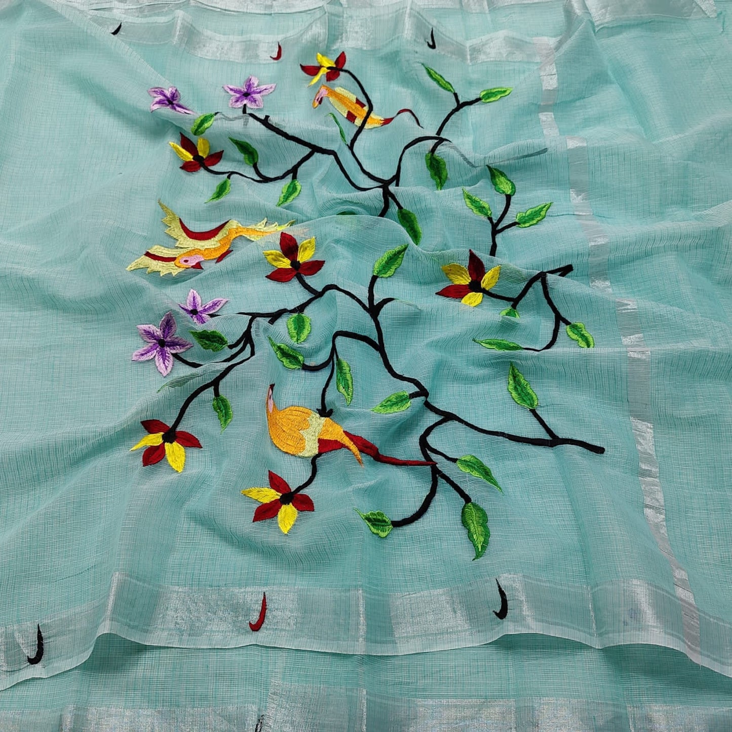 Pure Kota cotton embroidery work Saree