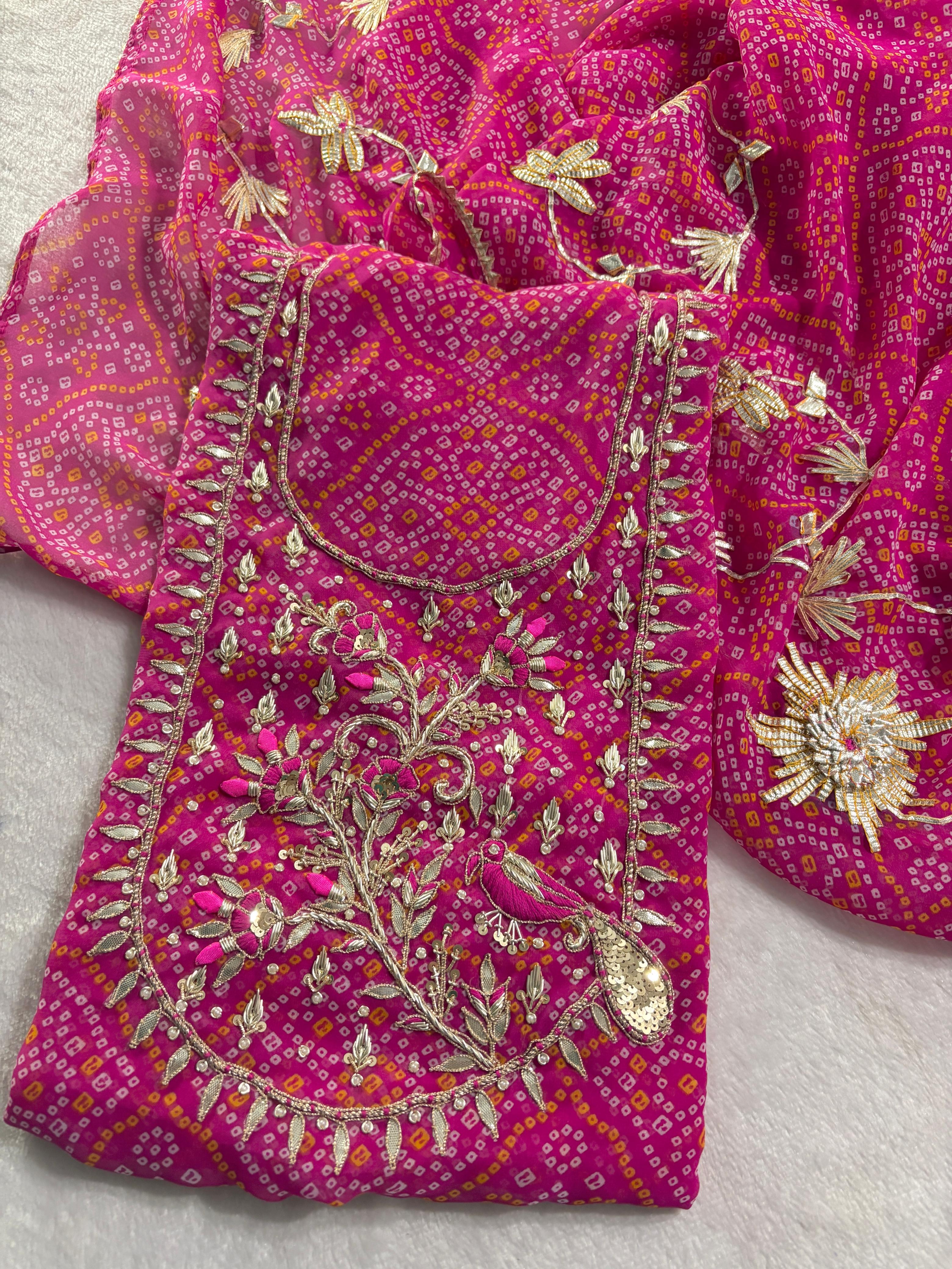 Designer Georgette Suit Set with Gota Patti Work