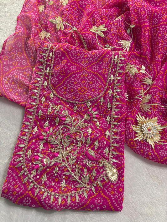 Designer Georgette Suit Set with Gota Patti Work