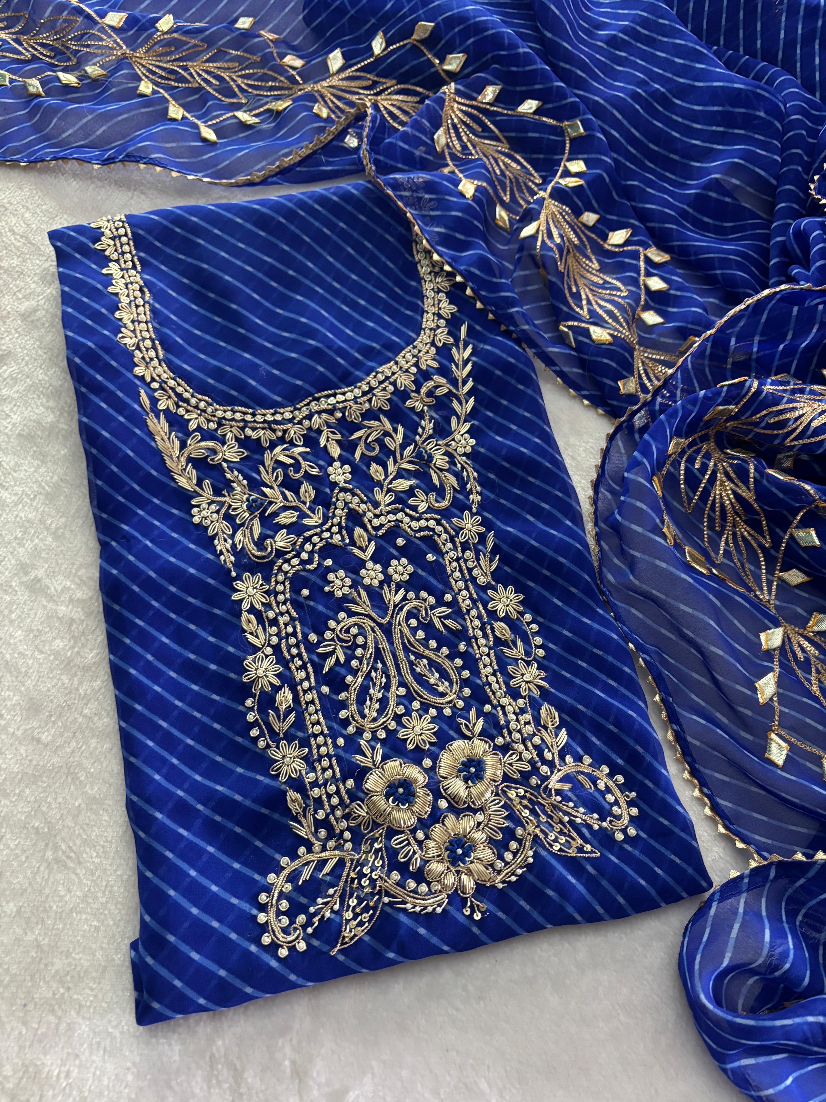 Designer Georgette Suit Set with Gota Patti Work