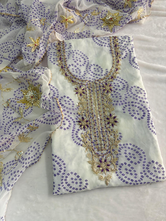 Designer Georgette Suit Set with Gota Patti Work