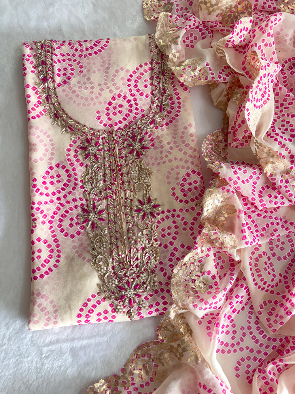 Designer Georgette Suit Set with Gota Patti Work