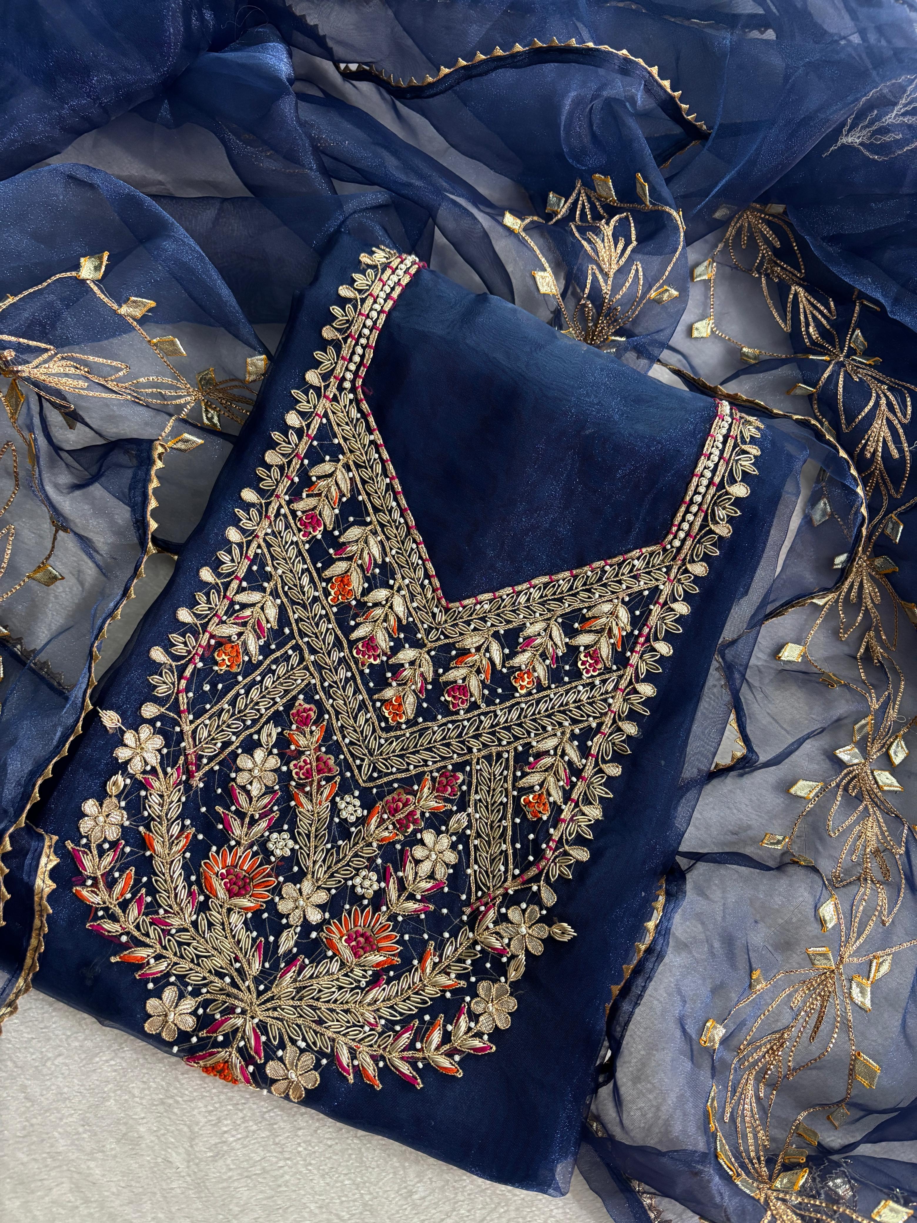 Designer Georgette Suit Set with Gota Patti Work