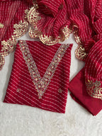 Designer Georgette Suit Set with Gota Patti Work