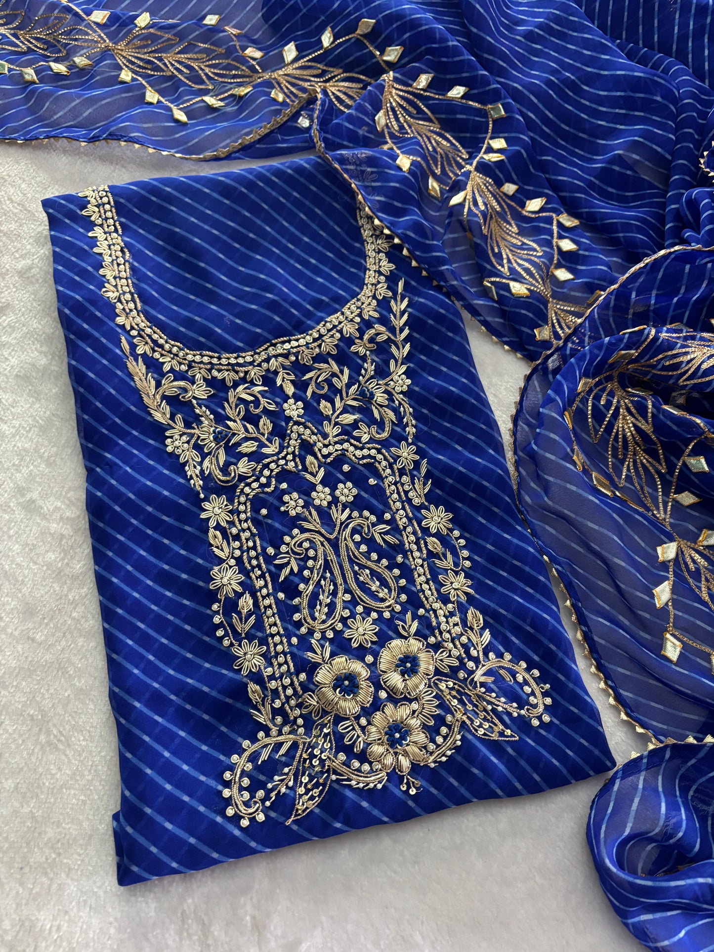 Designer Georgette Suit Set with Gota Patti Work