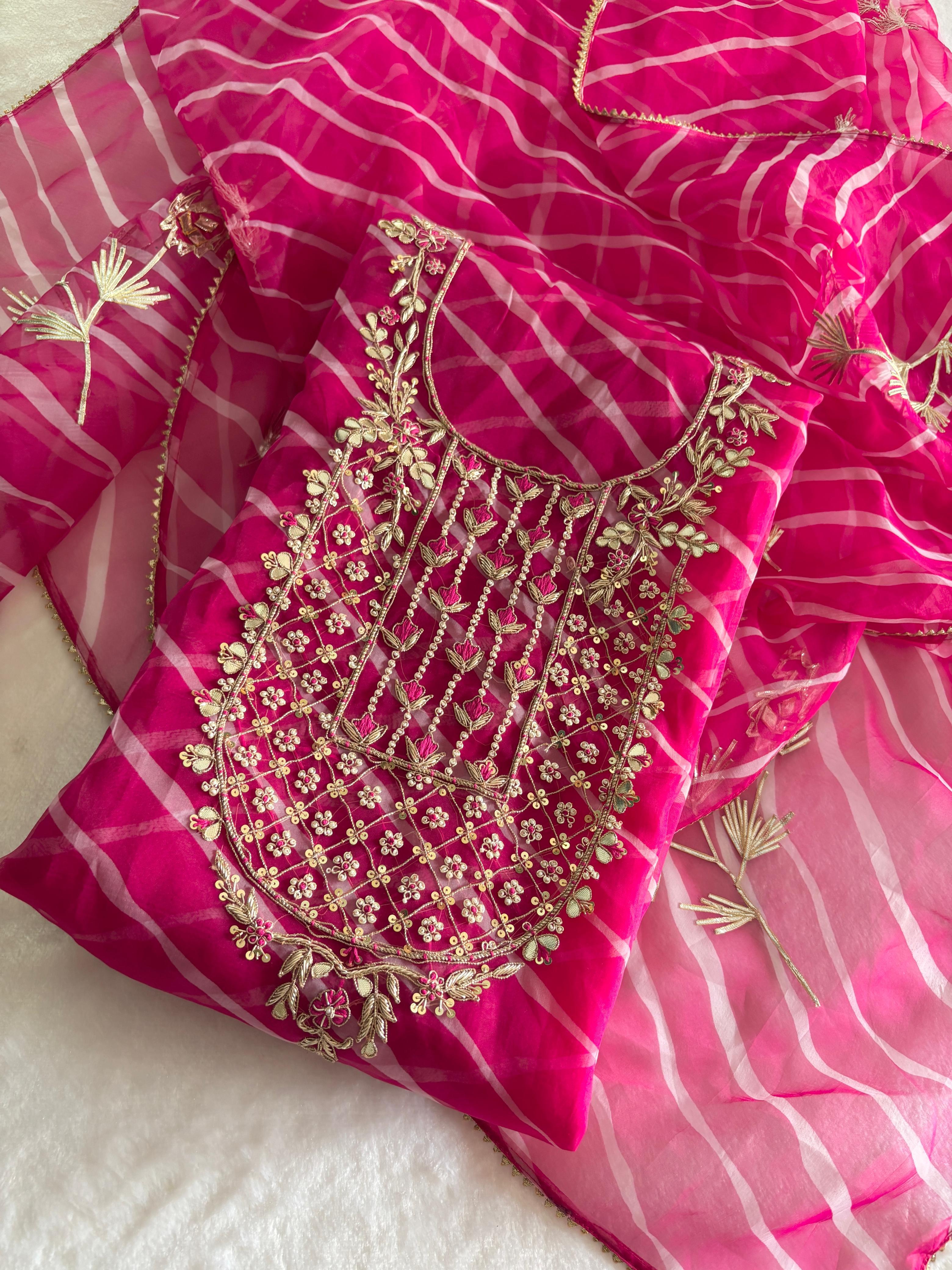 Designer Georgette Suit Set with Gota Patti Work