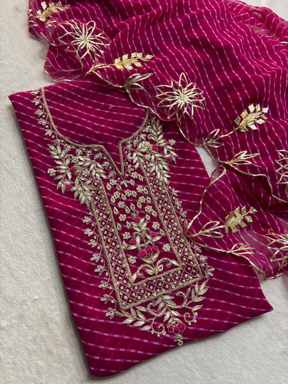Designer Georgette Suit Set with Gota Patti Work