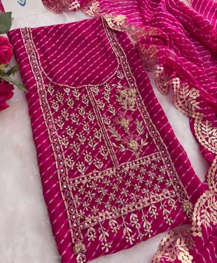 Designer Georgette Suit Set with Gota Patti Work