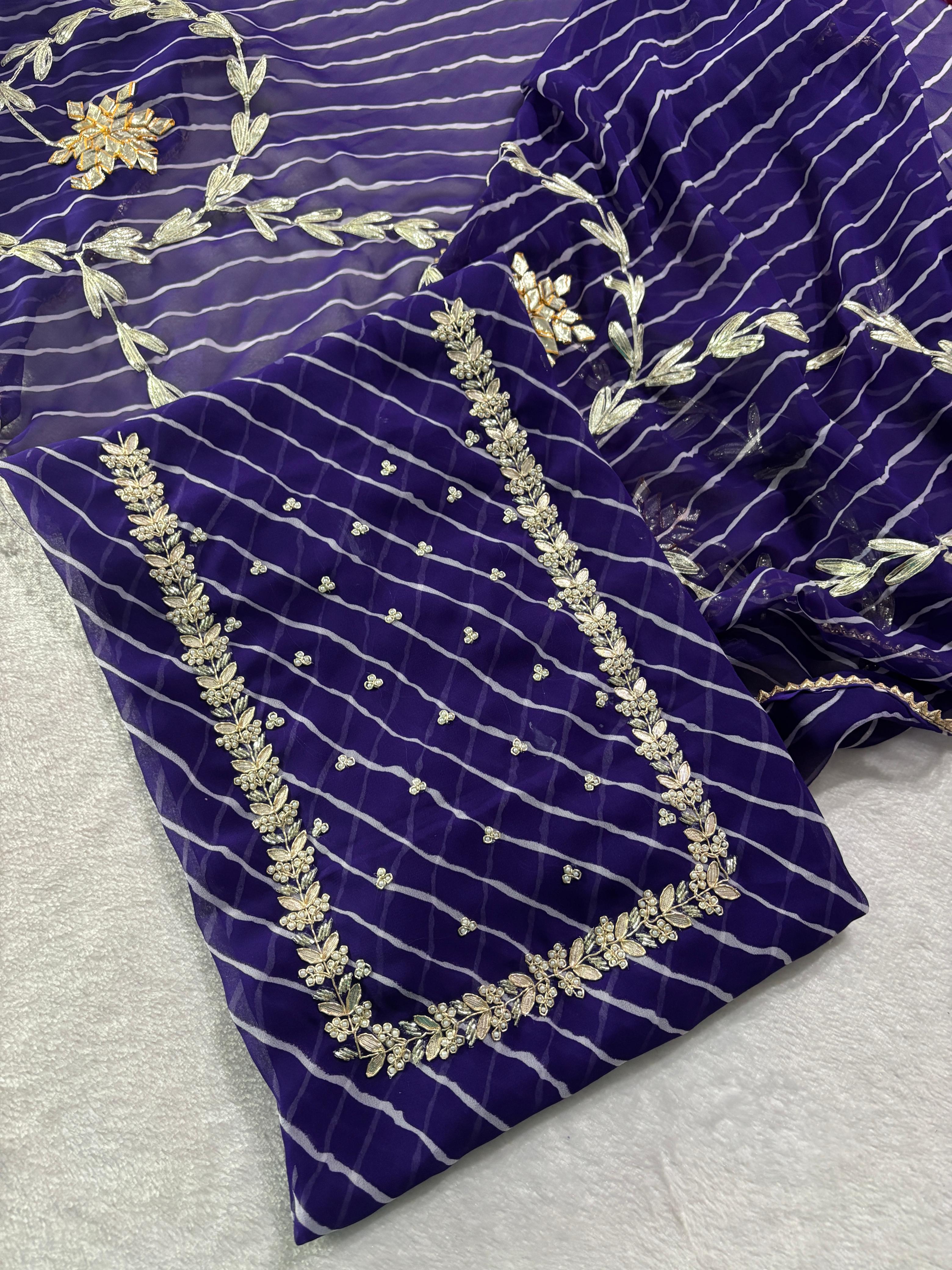 Designer Georgette Suit Set with Gota Patti Work