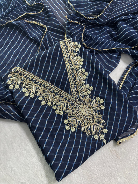 Designer Georgette Suit Set with Gota Patti Work