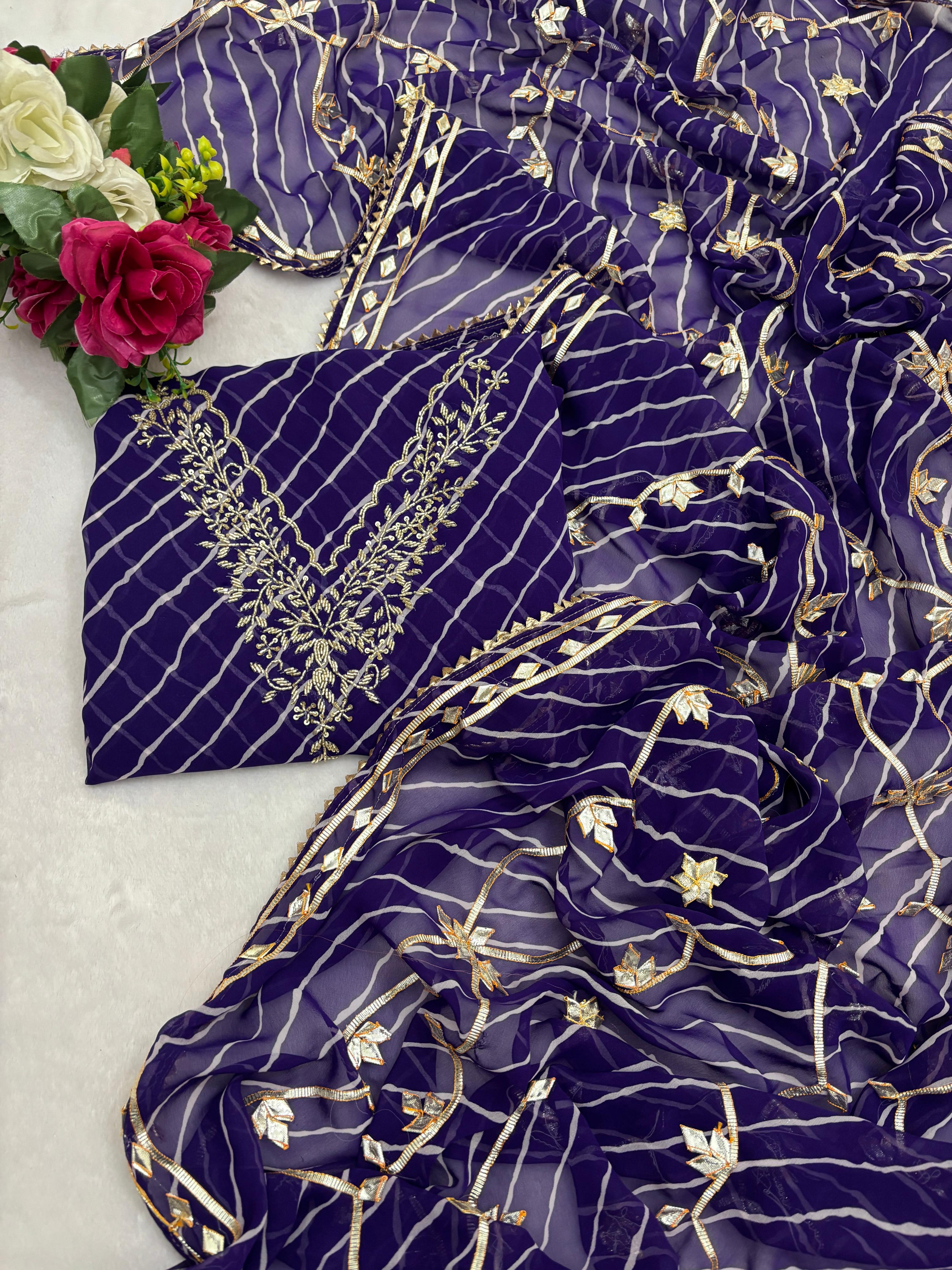 Designer Georgette Suit Set with Gota Patti Work